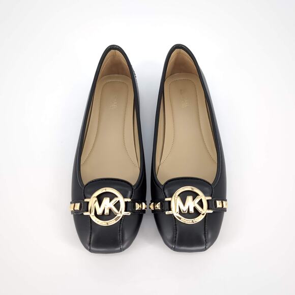Michael Kors Black & Gold Fulton Studded Moccasin Ballet Flats - Size 9 M - NWOB - Picture 1 of 12